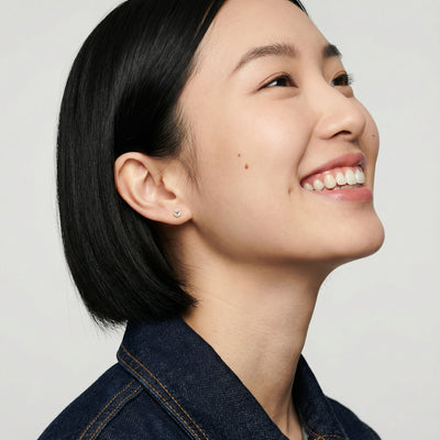 Solstice Round 9KT Gold Lab Grown Diamond Stud Earring