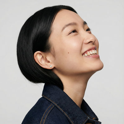 Sunburst Circle 9KT Gold Lab Grown Diamond Stud Earring