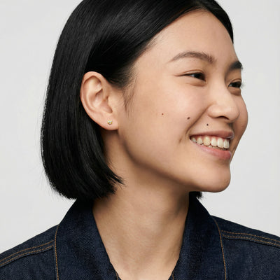 Geo Sparkle 9KT Gold Lab Grown Diamond Stud Earring