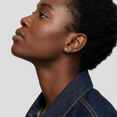 Vintage Blossom 9KT Gold Lab Grown Diamond Stud Earring