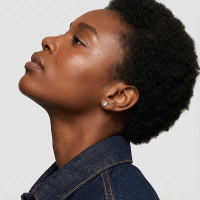 Linear Luxe 9KT Gold Lab Grown Diamond Stud Earring