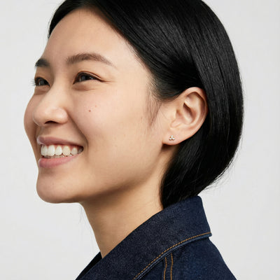 Trinity Bloom 9KT Gold Lab Grown Diamond Stud Earring