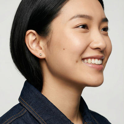 Radiant Bloom Cluster 9KT Gold Lab Grown Diamond Stud Earring