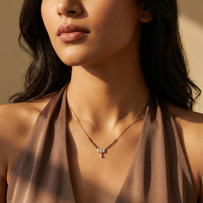 Modern Octa 9KT Gold Lab Grown Diamond Mangalsutra