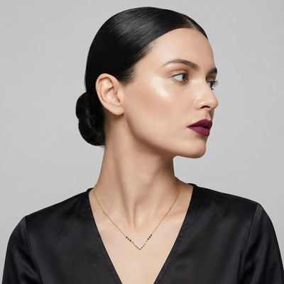 Expressive 9KT Gold Lab Grown Diamond Mangalsutra