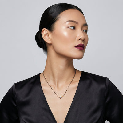 Royal Halo 9KT Gold Lab Grown Diamond Mangalsutra