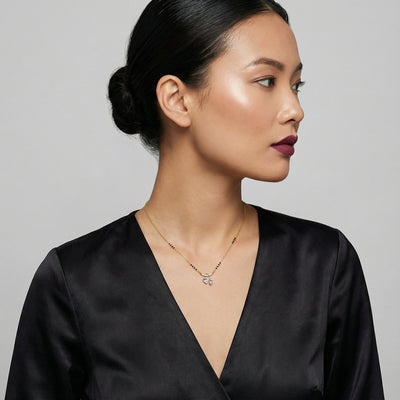 Prisha Dewdrop 9KT Gold Lab Grown Diamond Mangalsutra