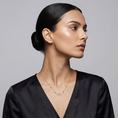 Eternal Love Knot 9KT Gold Lab Grown Diamond Mangalsutra