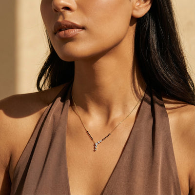 Curvy Cascade 9KT Lab Grown Diamond Mangalsutra