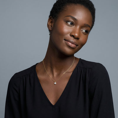 Solo 9KT Gold Lab Grown Diamond Pendant