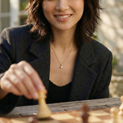 Drop Solitaire 9KT Gold Lab Grown Diamond Pendant