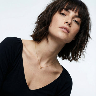 Enclosed Gem 9KT Gold Lab Grown Diamond Necklace