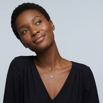 0.14 Carat Dazzling Cluster 9KT Gold Lab Grown Diamond Necklace