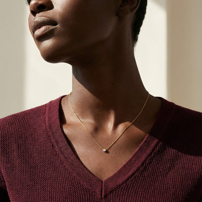 0.24 Carat Aurora Spark 9KT Gold Lab Grown Diamond Necklace