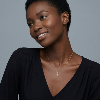 Solara Drop 9KT Gold Lab Grown Diamond Necklace