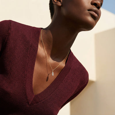 Sleek Prism 9KT Gold Lab Grown Diamond Necklace