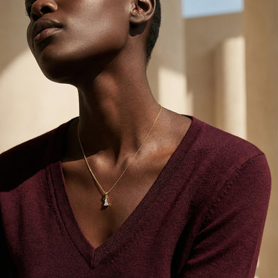 Initial Spark 9KT Gold Lab Grown Diamond Necklace