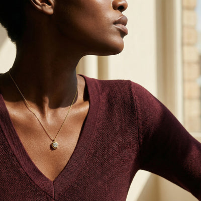 Tidal Teardrop 9KT Gold Lab Grown Diamond Necklace