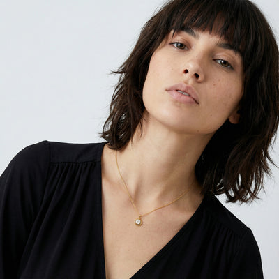 Sun Aura Radiant 9KT Gold Lab Grown Diamond Necklace