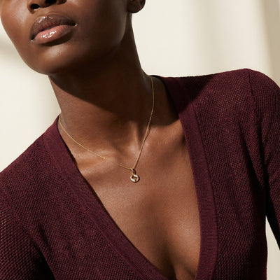 Harmony Loop Circle 9KT Gold Lab Grown Diamond Necklace