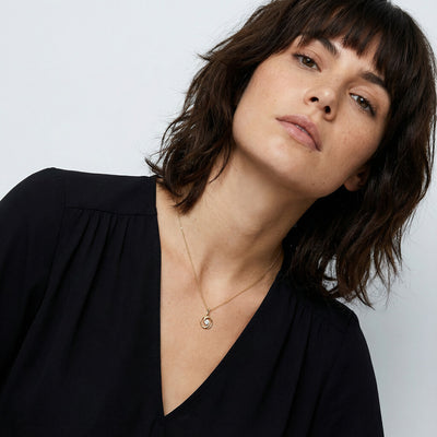 Spiral Glow 9KT Gold Lab Grown Diamond Pendant Necklace