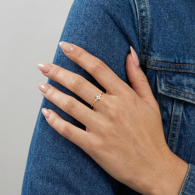 Petite Blossom 9KT Gold Lab Grown Diamond Ring