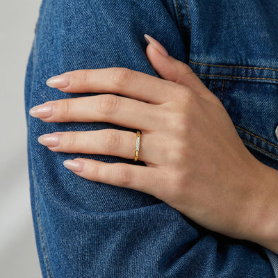 Linear Spark 9KT Gold Lab Grown Diamond Ring