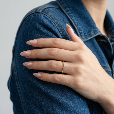 Grace Curve 9KT Gold Lab Grown Diamond Ring