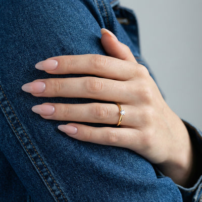 Classic Solitaire 9KT Gold Lab Grown Diamond Ring