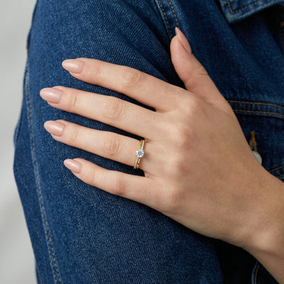 Channel and Pave 9KT Gold Lab Grown Diamond Ring