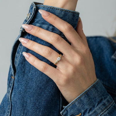 Split Shank 9KT Gold Lab Grown Diamond Ring