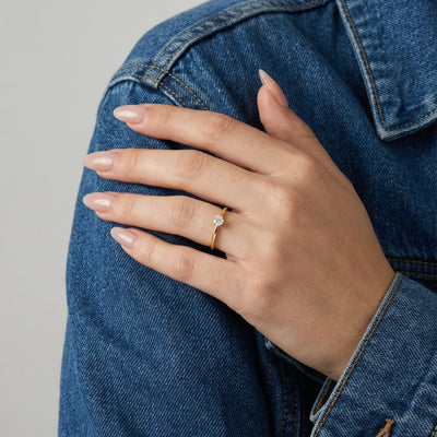 Classic Crown 9KT Gold Lab Grown Diamond Ring