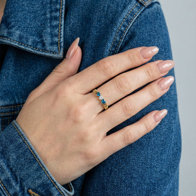 Midnight Royalty Sapphire 9KT Gold Lab Grown Diamond Ring