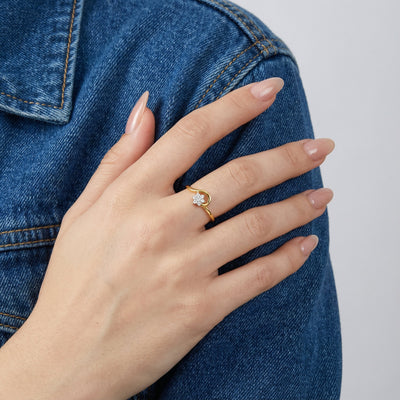 Flora Glow 9KT Gold Lab Grown Diamond Ring