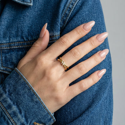 Celestial Knot 9KT Gold Lab Grown Diamond Ring