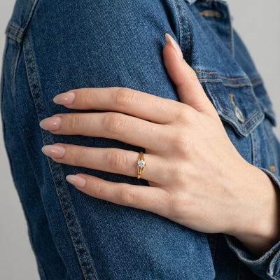 Radiant Crest 9KT Gold Lab Grown Diamond Ring