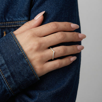 Crown Arc 9KT Gold Lab Grown Diamond Ring