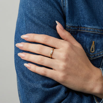 Trio Sparkle 9KT Gold Lab Grown Diamond Ring