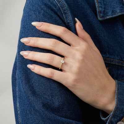 Twist Ray 9KT Gold Lab Grown Diamond Ring