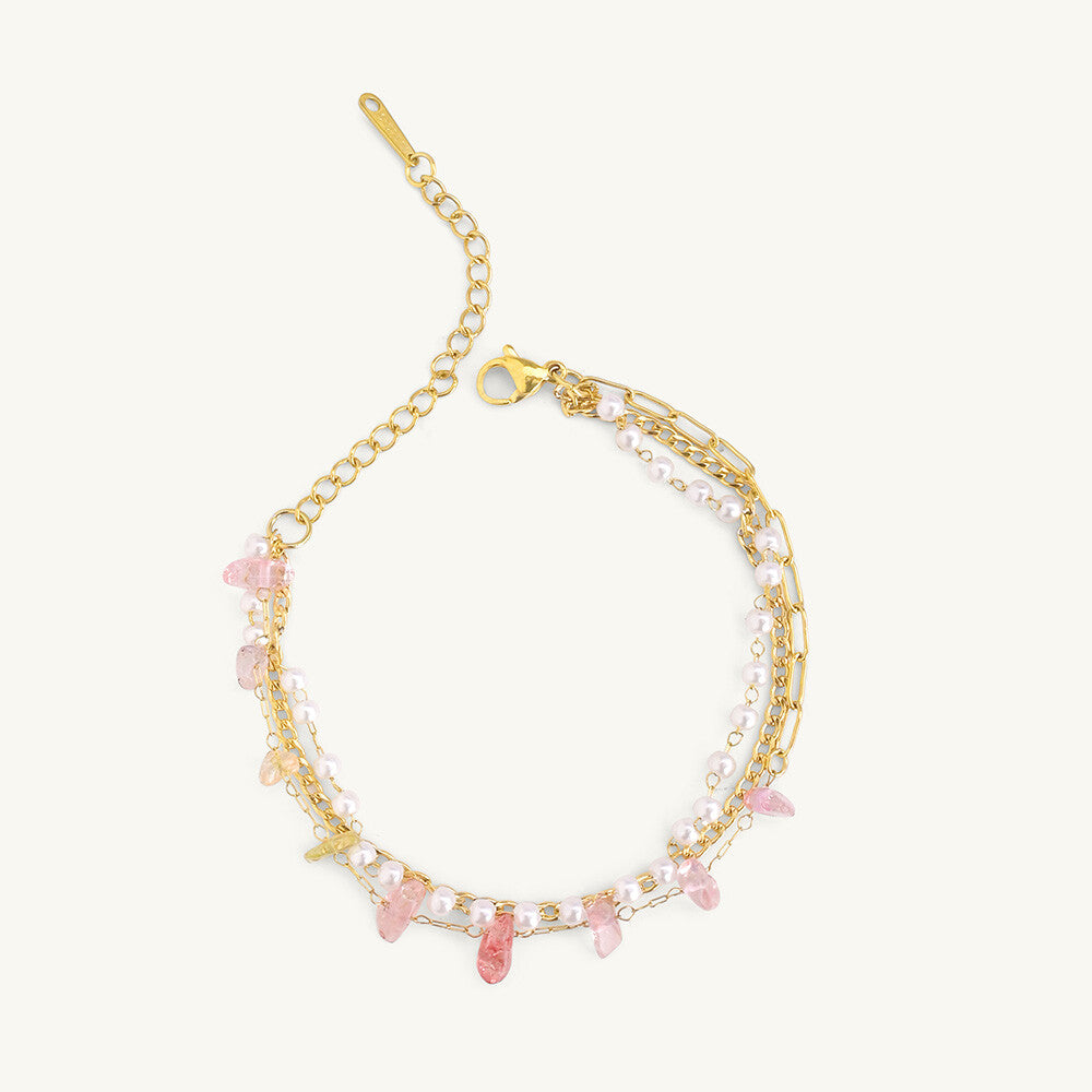 Minimalist Pearl Three Layered Bracelet