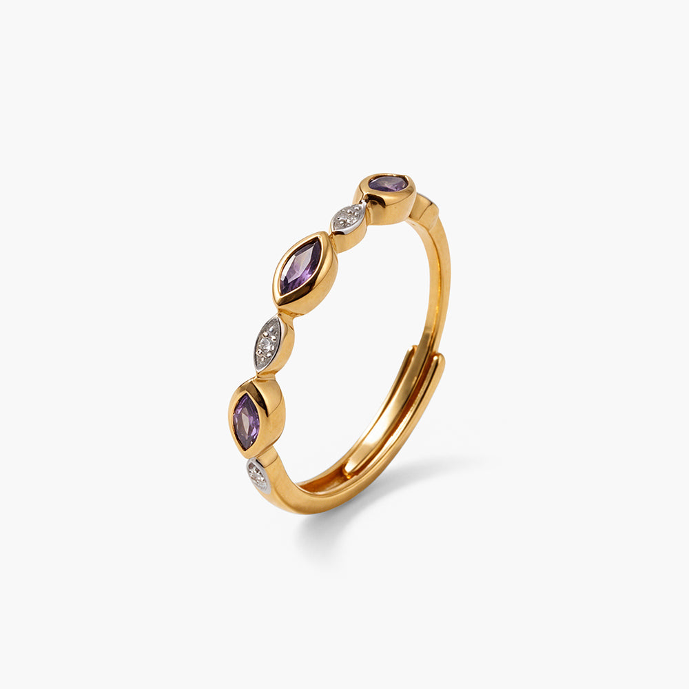 Violet Marquise Station 925 Sterling Silver Ring