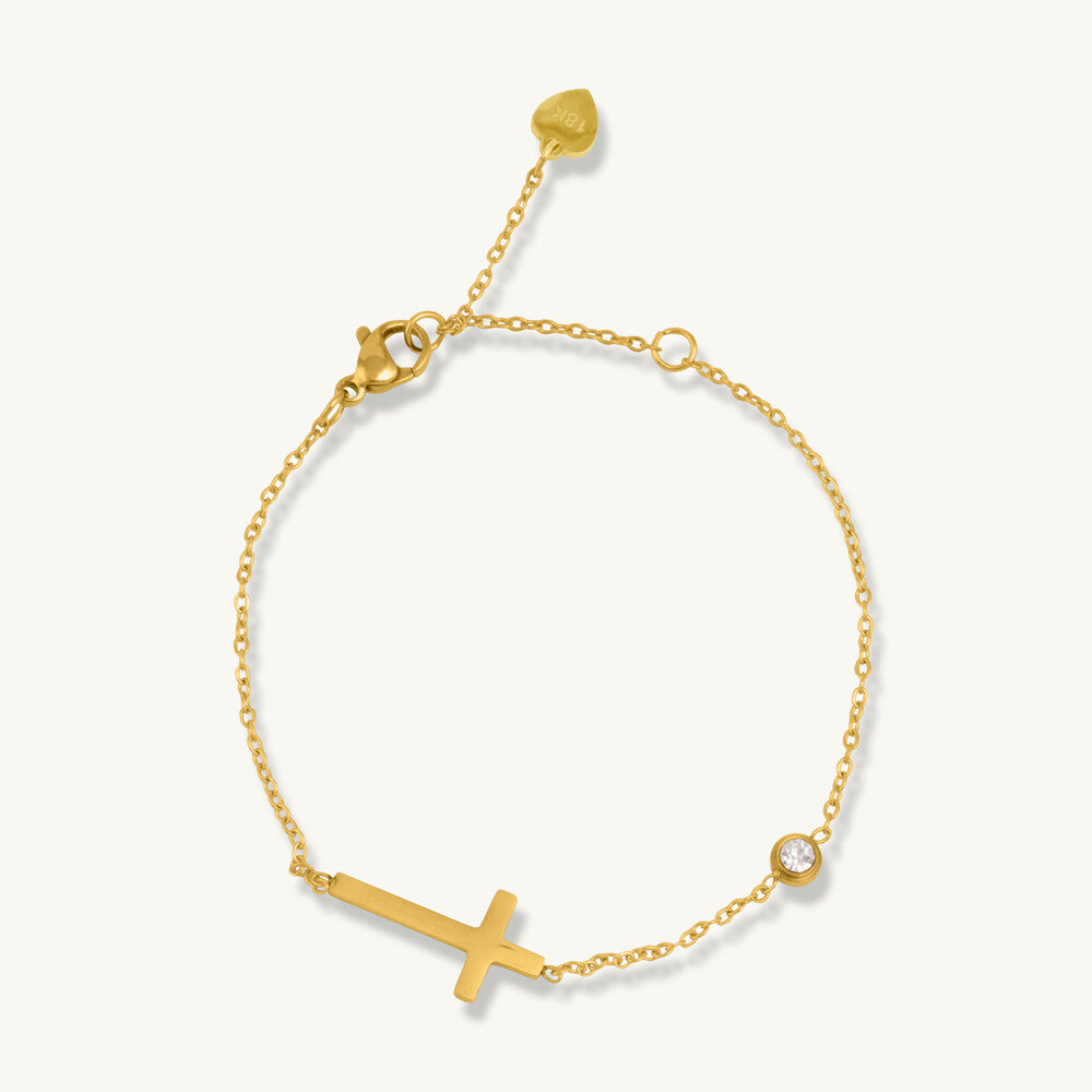 Sacred Cross Charm Anklet