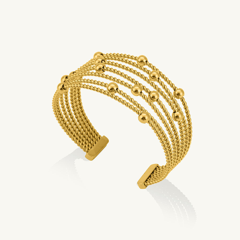 Sleek Gold Beaded Bracelet