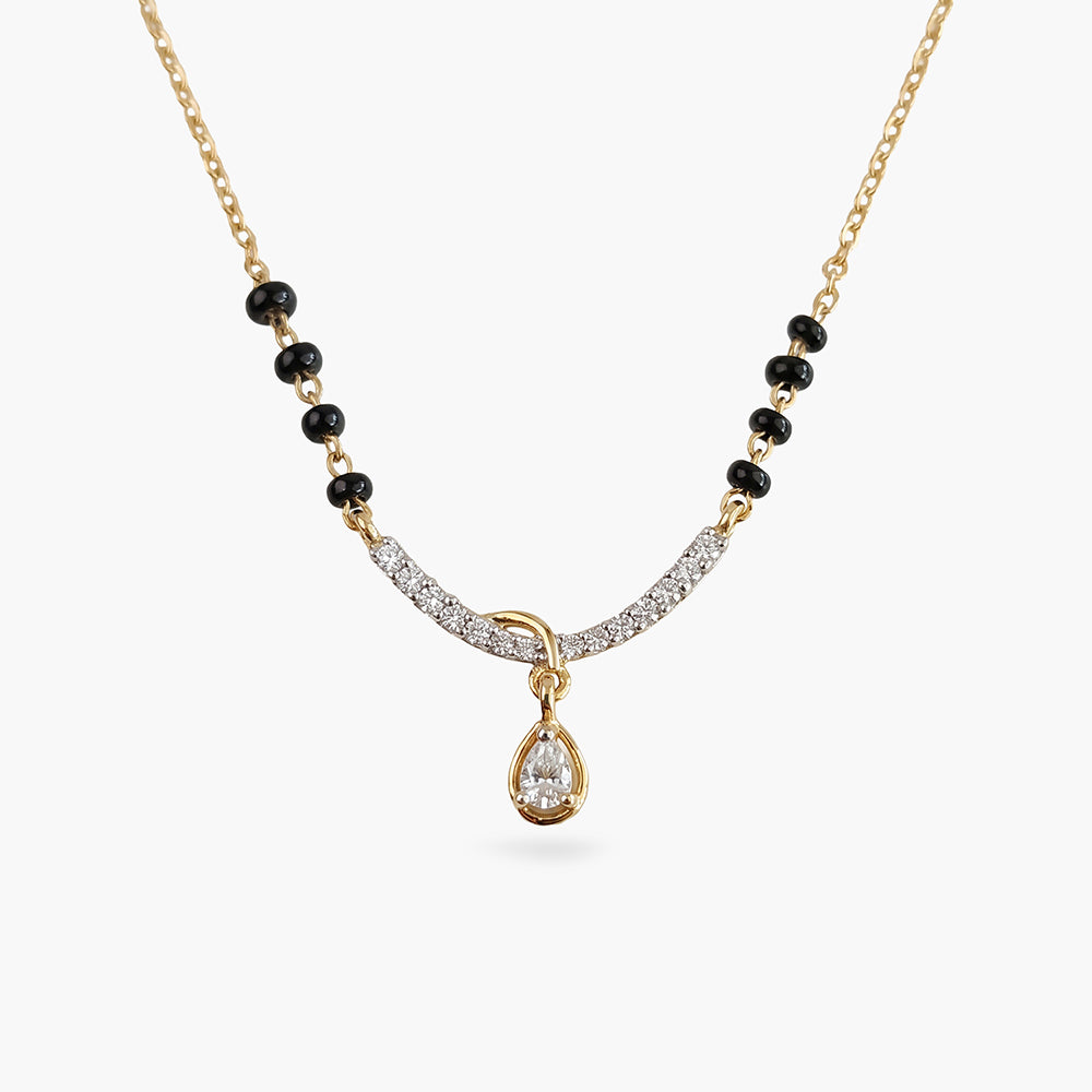 Pear Halo 925 Sterling Silver Mangalsutra