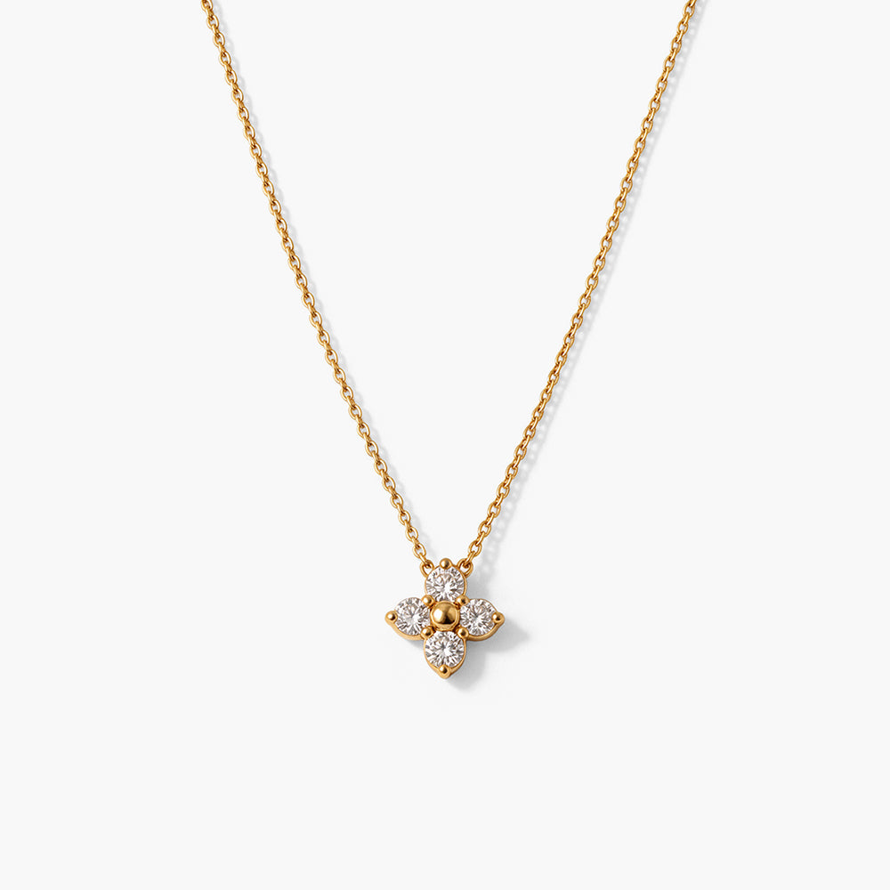 Graceful Floral Crystal Necklace