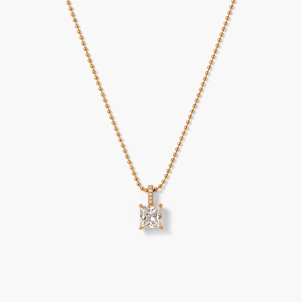 Brilliant Square Solitaire Necklace