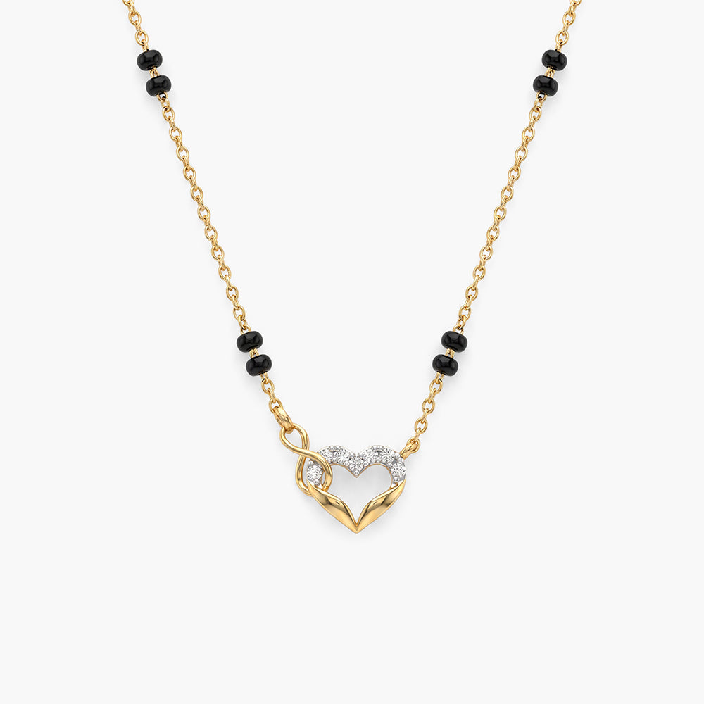 Swan Heart 925 Sterling Silver Mangalsutra