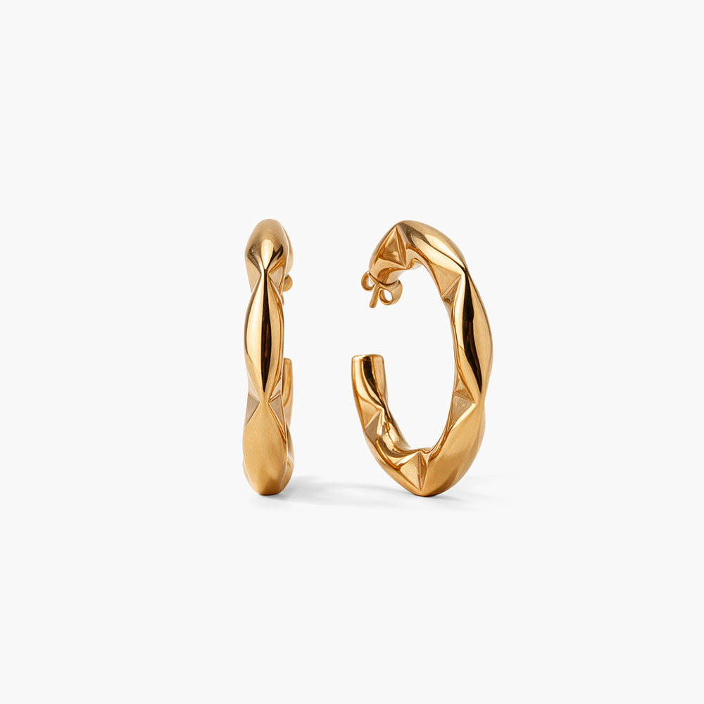 Signature Faceted Hoop Earrings