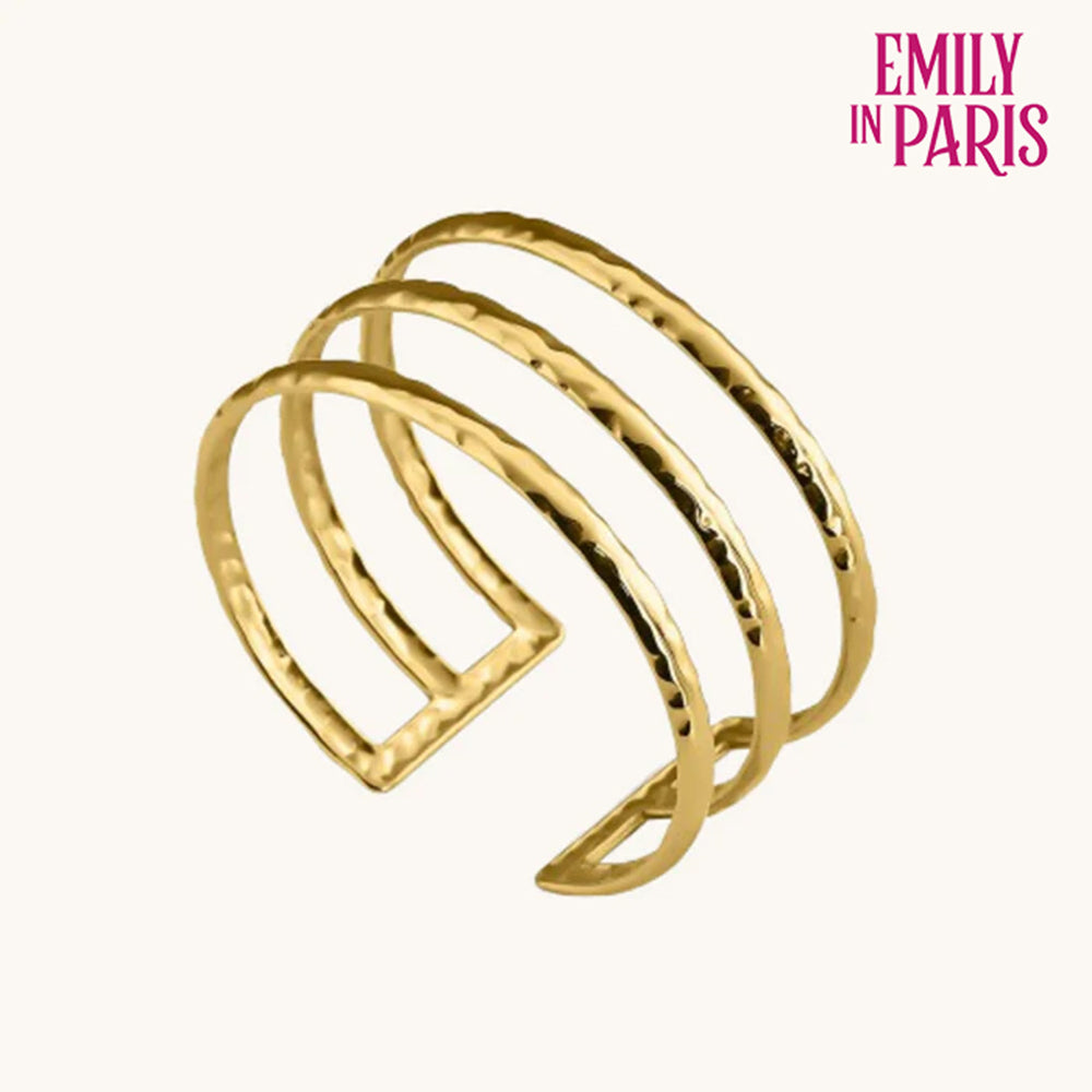 Three Layer Sleek Gold Cuff Bracelet