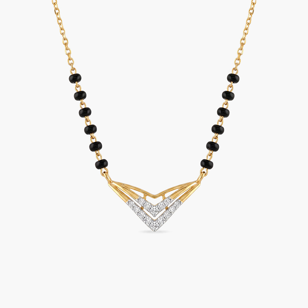 Layered Chevron 925 Sterling Silver Mangalsutra